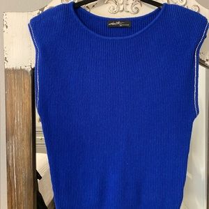 Royal blue, crop sweater, size L. Never worn